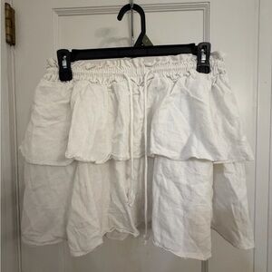 Stoney Clover White Ruffled Mini Skirt